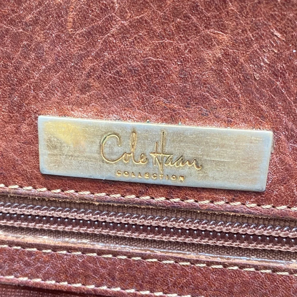 Leather Briefcase in Brown with Brass Accents